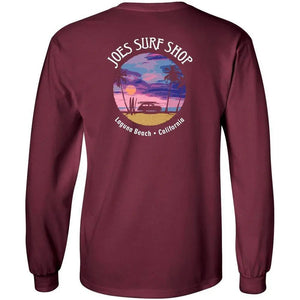 Joe's Surf Shop Wagon Silhouette Long Sleeve Cotton T-Shirt