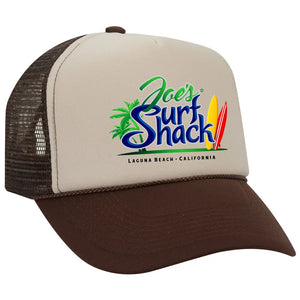 This is the brown Joe's Surf Shack Foam Trucker Hat.