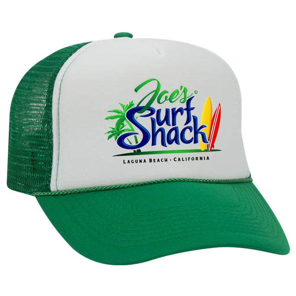 This is the green Joe's Surf Shack Foam Trucker Hat.