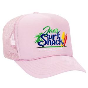 This is the pink Joe's Surf Shack Foam Trucker Hat.