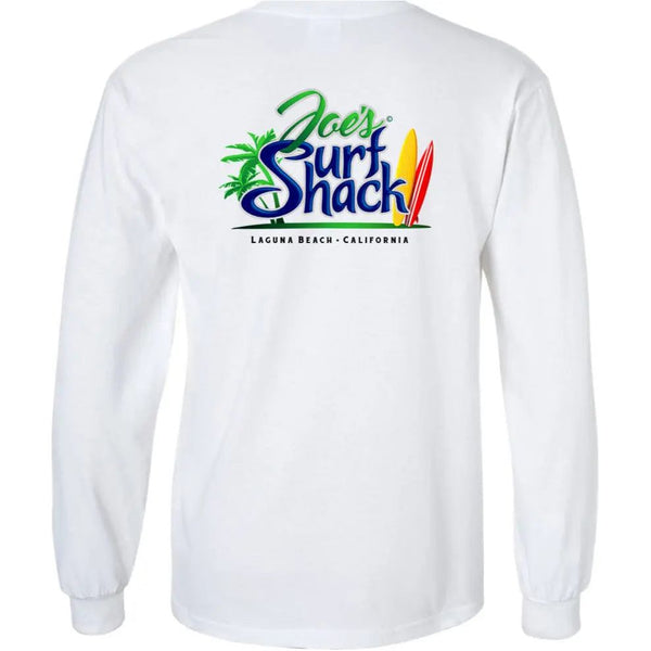 This is the back of the Joe's Surf Shack Long Sleeve Tee.