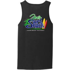 This is the back of the black Joe's Surf Shack Tank Top.