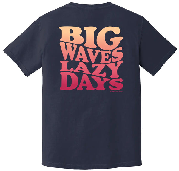 This is the navy Joe's Surf Shop Big Waves Lazy Days Oversized Tee.