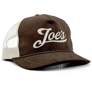 This is the brown Joe's Surf Shop Corduroy Trucker Hat.