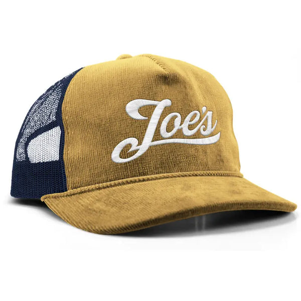 This is the gold Joe's Surf Shop Corduroy Trucker Hat.
