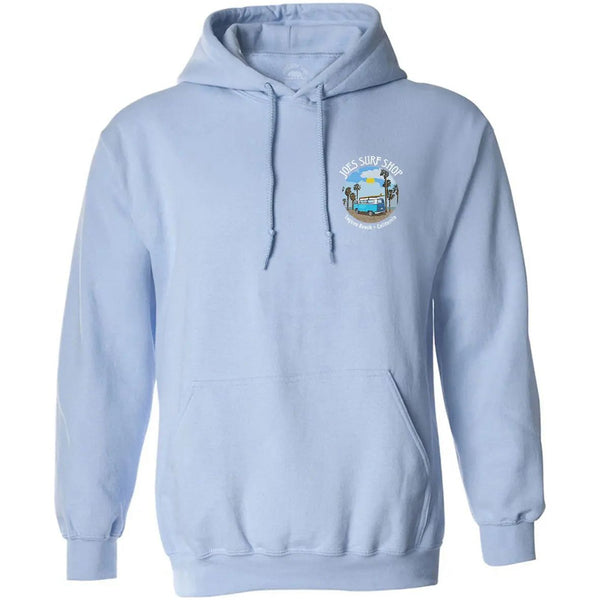 This is the light blue Joe's Surf Shop Surf Bus Pullover Hoodie.