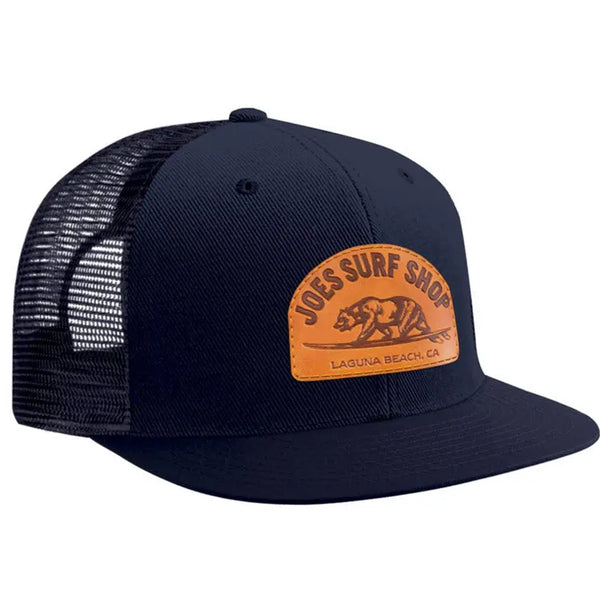 Joe's Surf Shop Surfing Bear Flat Bill Mesh Trucker Hat
