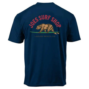 Joe's Surf Shop Surfing Bear Graphic Workout Tee