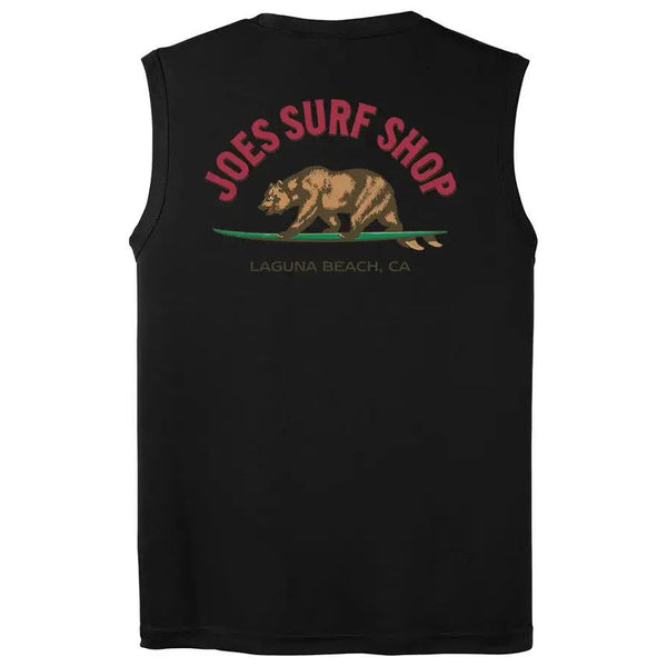 Joe's Surf Shop Surfing Bear Sleeveless Graphic Workout Tee