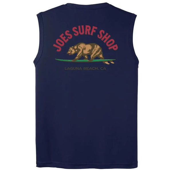 Joe's Surf Shop Surfing Bear Sleeveless Graphic Workout Tee