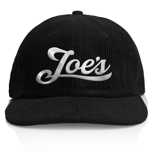 This is the black Joe's Surf Shop Unstructured All-Corduroy Trucker Hat.