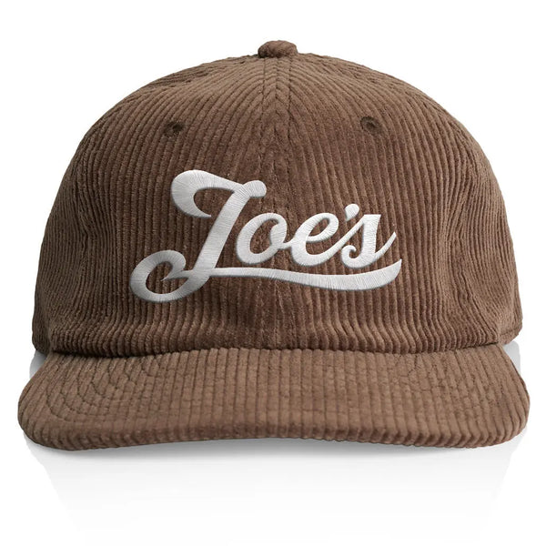 This is the brown Joe's Surf Shop Unstructured All-Corduroy Trucker Hat.