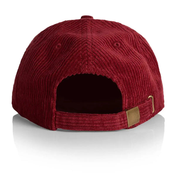 This is the back of the cardinal Joe's Surf Shop Unstructured All-Corduroy Trucker Hat.