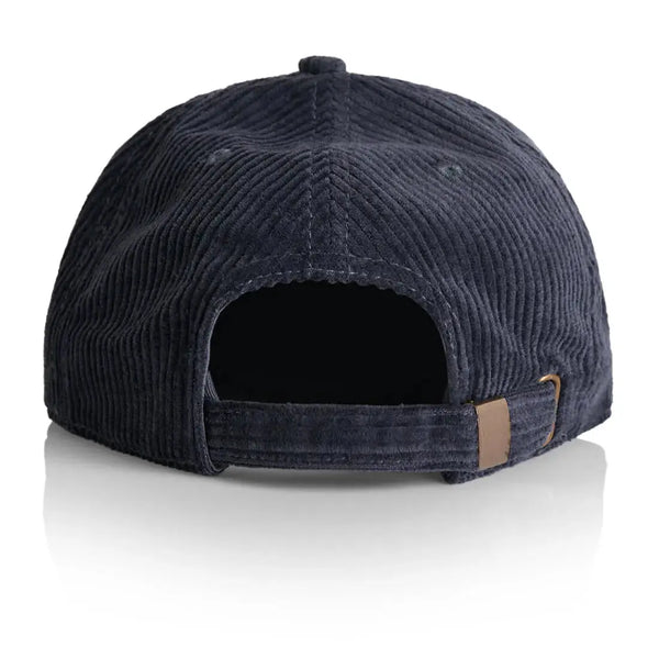 This is the back of the navy Joe's Surf Shop Unstructured All-Corduroy Trucker Hat.