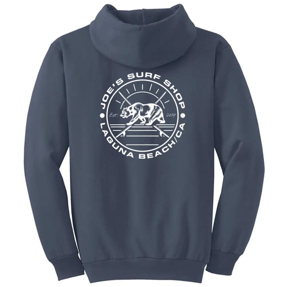 Joe s Surf Shop Vintage Surfing Bear Pullover Hoodie