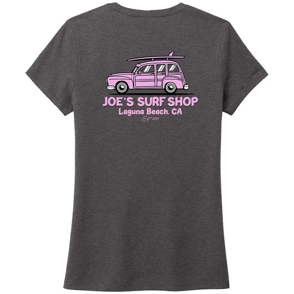 This is the charcoal Joe's Surf Shop Women's South County Tri-Blend Tee.