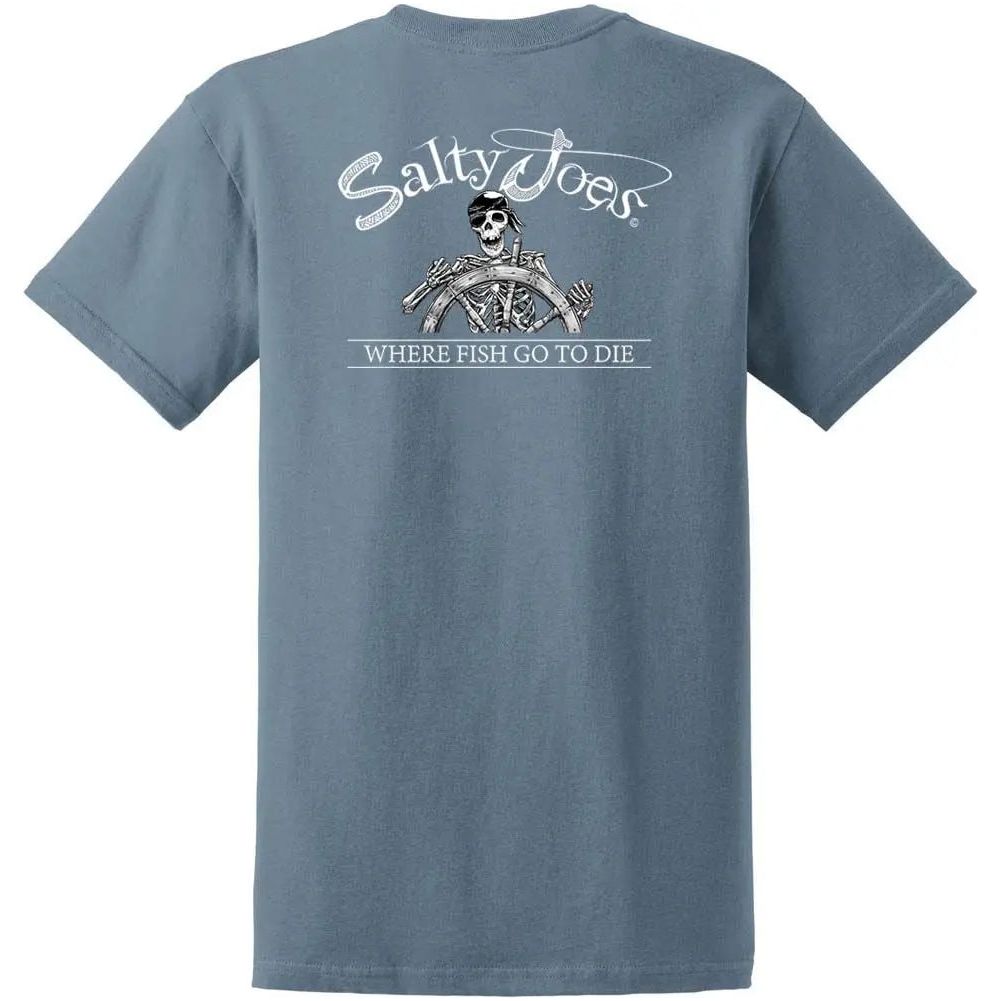  Salty Joes Mens Skeleton Fish Logo Heavyweight T-Shirt-Tall -LT-Natural/b