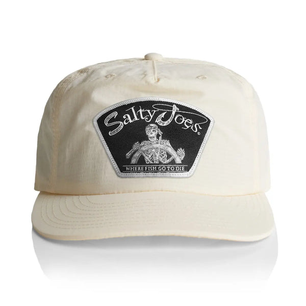 This is the ecru Salty Joe's Back From The Depth Patch Snapback Hat.