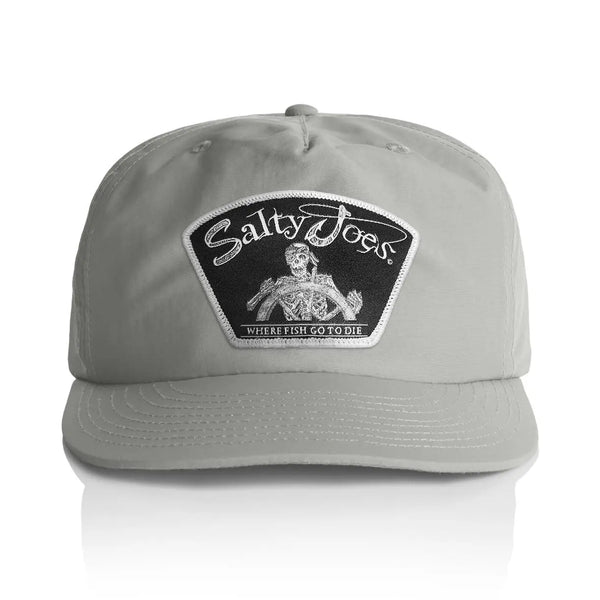 This is the silver Salty Joe's Back From The Depth Patch Snapback Hat.