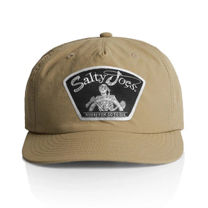 This is the khaki Salty Joe's Back From The Depth Patch Snapback Hat.