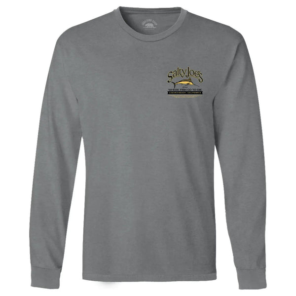 This is the light grey Salty Joe's Fish Count Beach Wash® Garment Dyed Long Sleeve Tee.
