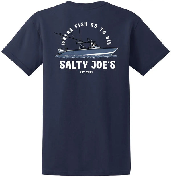 Salty Joe's Fishing Logo Heavyweight Cotton Tee