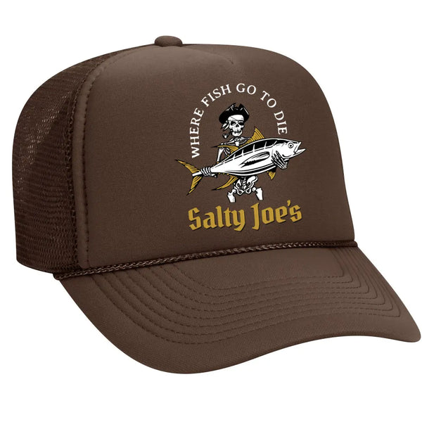This is the brown Salty Joe's Ol' Angler Foam Trucker Hat.