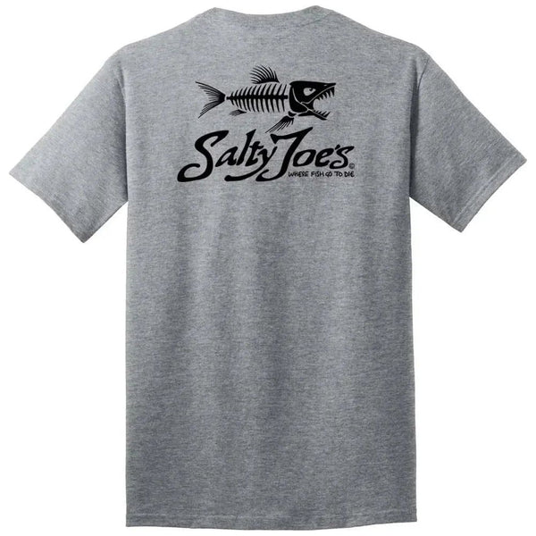 Salty Joe's Skeleton Fish Heavyweight Cotton Tee | Fishing T Shirt 6X-Large / Natural