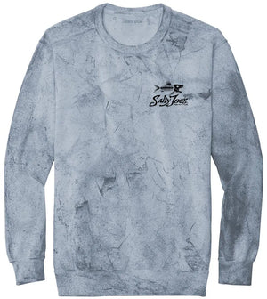 This is the steel blue Salty Joe's Skeleton Fish Pigment-Dyed Sweatshirt.