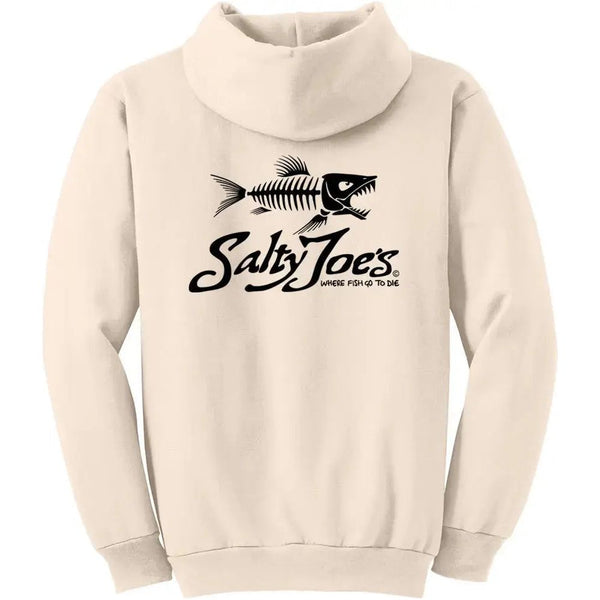 This is the back of the Salty Joe's Skeleton Fish Pullover Hoodie.