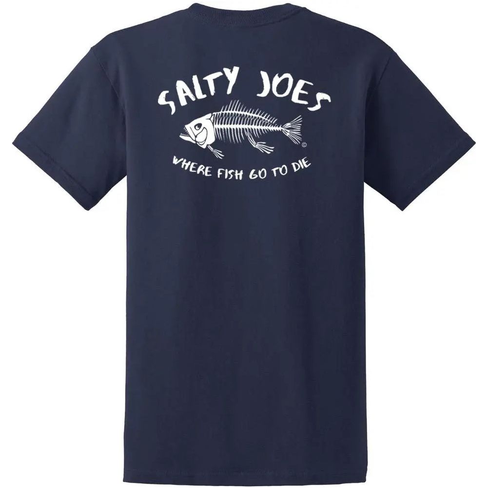 Salty Joe's Where Fish Go to Die Heavyweight Cotton Tee 3X-Large / Navy