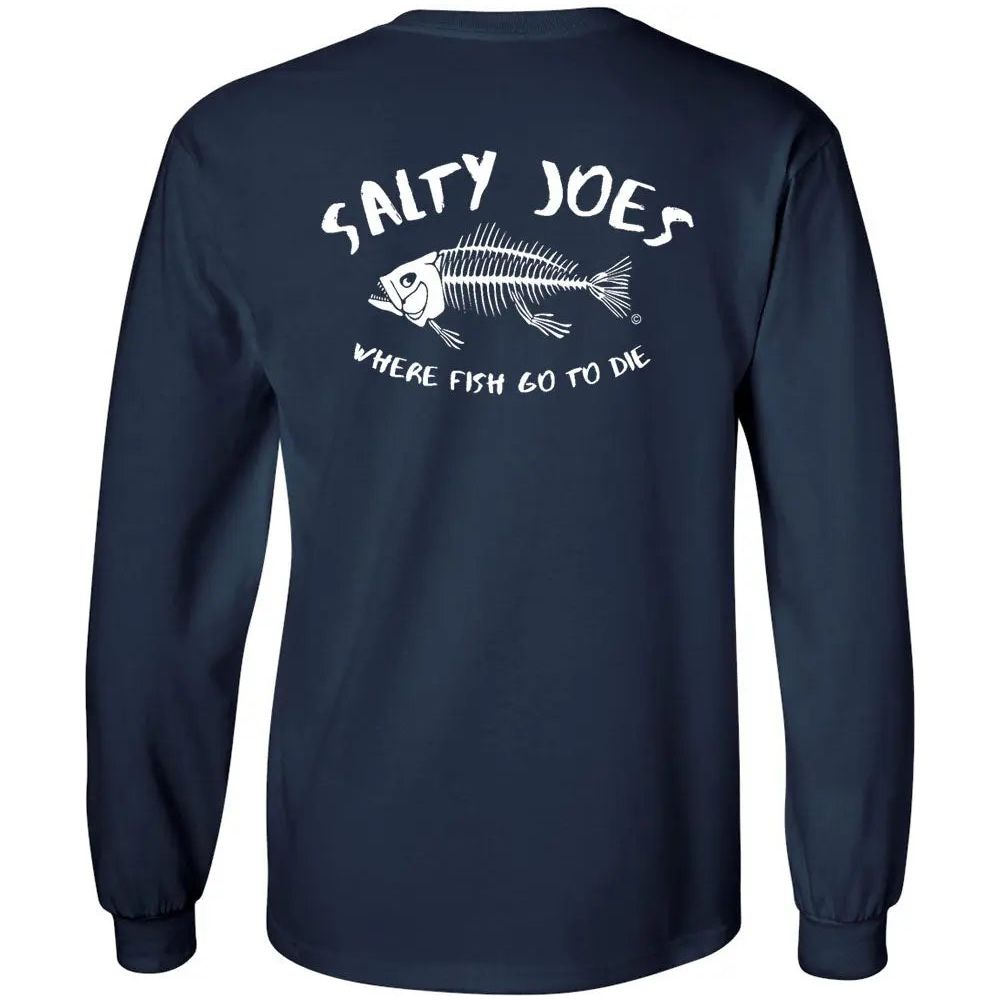 Salty Joe's Where Fish Go to Die Heavyweight Cotton Tee 3X-Large / Navy