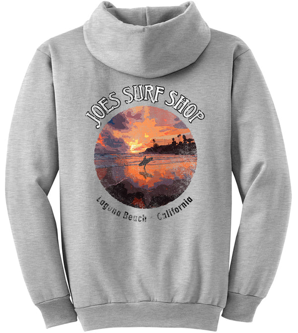 Joe's Surf Shop Laguna Beach Sunset Surfer Pullover Surf Hoodie