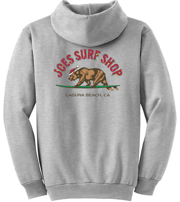 Joe's Surf Shop Christmas Surfing Bear Pullover Surf Hoodie