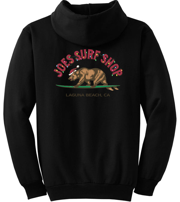 Joe's Surf Shop Christmas Surfing Bear Pullover Surf Hoodie