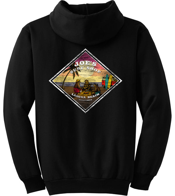 Joe's Surf Shop Three Bears on the Beach Pullover Surf Hoodie