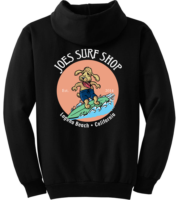 Joe's Surf Shop Teddy the Surfing Dog Pullover Surf Hoodie