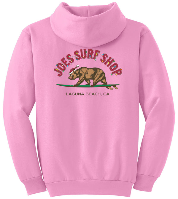 Joe's Surf Shop Christmas Surfing Bear Pullover Surf Hoodie