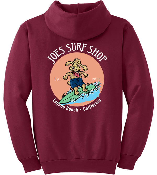 Joe's Surf Shop Teddy the Surfing Dog Pullover Surf Hoodie