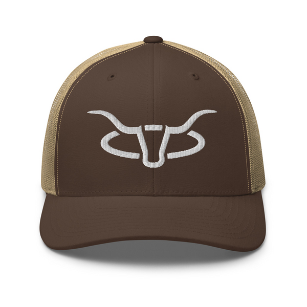 Cattle Creek Ranch Horns Logo Western Trucker Hat