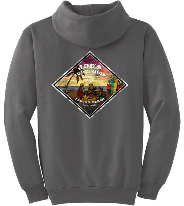 Joe's Surf Shop Three Bears on the Beach Pullover Surf Hoodie