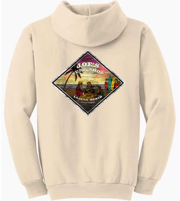 Joe's Surf Shop Three Bears on the Beach Pullover Surf Hoodie