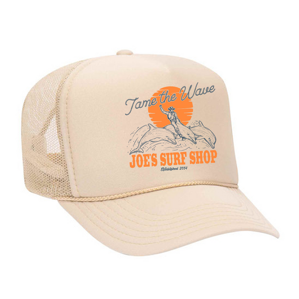 Joe's Surf Shop Diving Dolphins Foam Trucker Hat