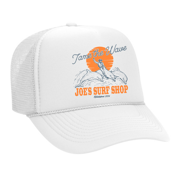 Joe's Surf Shop Diving Dolphins Foam Trucker Hat