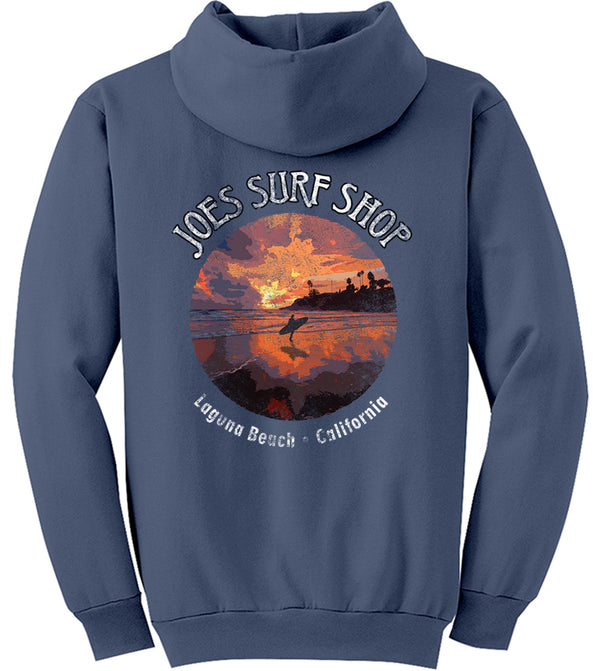 Joe's Surf Shop Laguna Beach Sunset Surfer Pullover Surf Hoodie