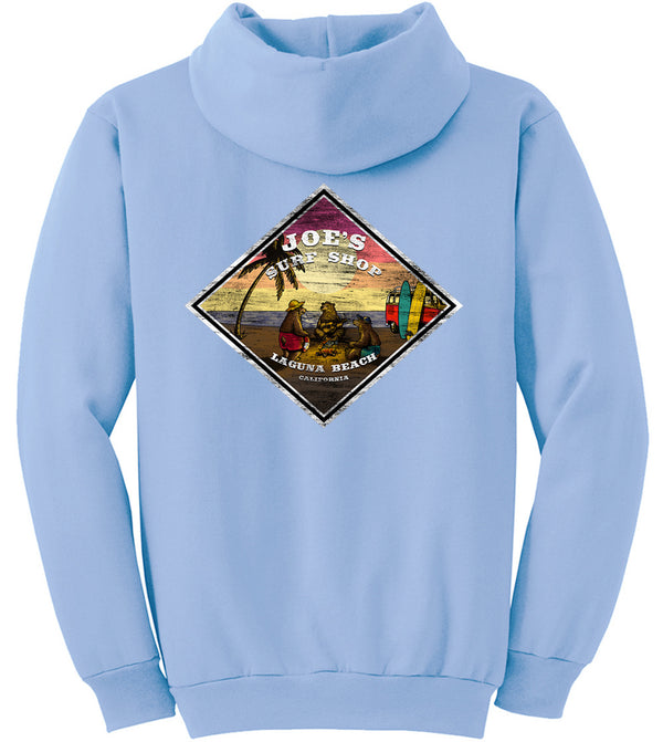 Joe's Surf Shop Three Bears on the Beach Pullover Surf Hoodie