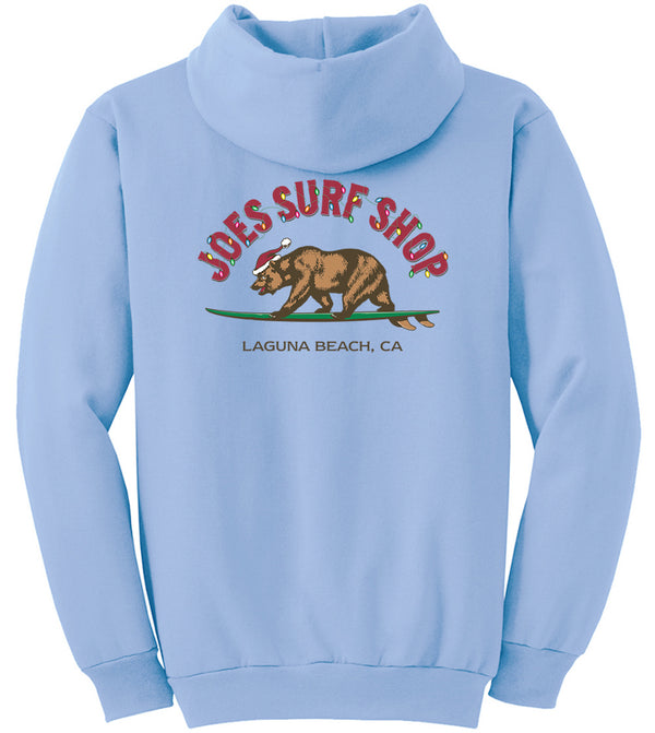 Joe's Surf Shop Christmas Surfing Bear Pullover Surf Hoodie