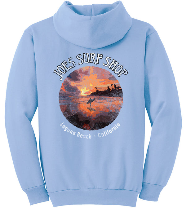 Joe's Surf Shop Laguna Beach Sunset Surfer Pullover Surf Hoodie