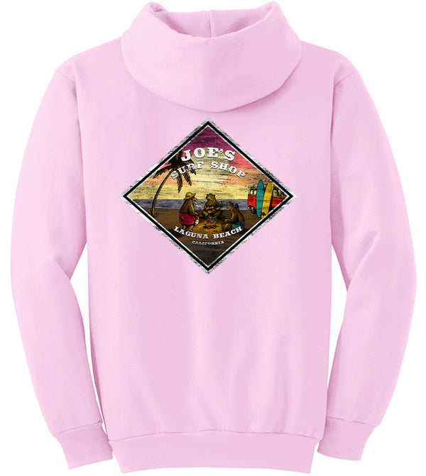 Joe's Surf Shop Three Bears on the Beach Pullover Surf Hoodie