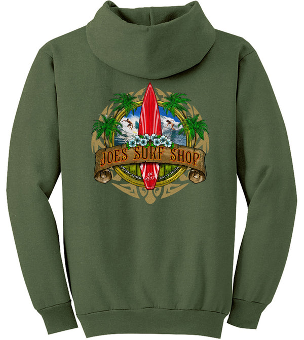 Joe's Surf Shop Longboard Pullover Surf Hoodie